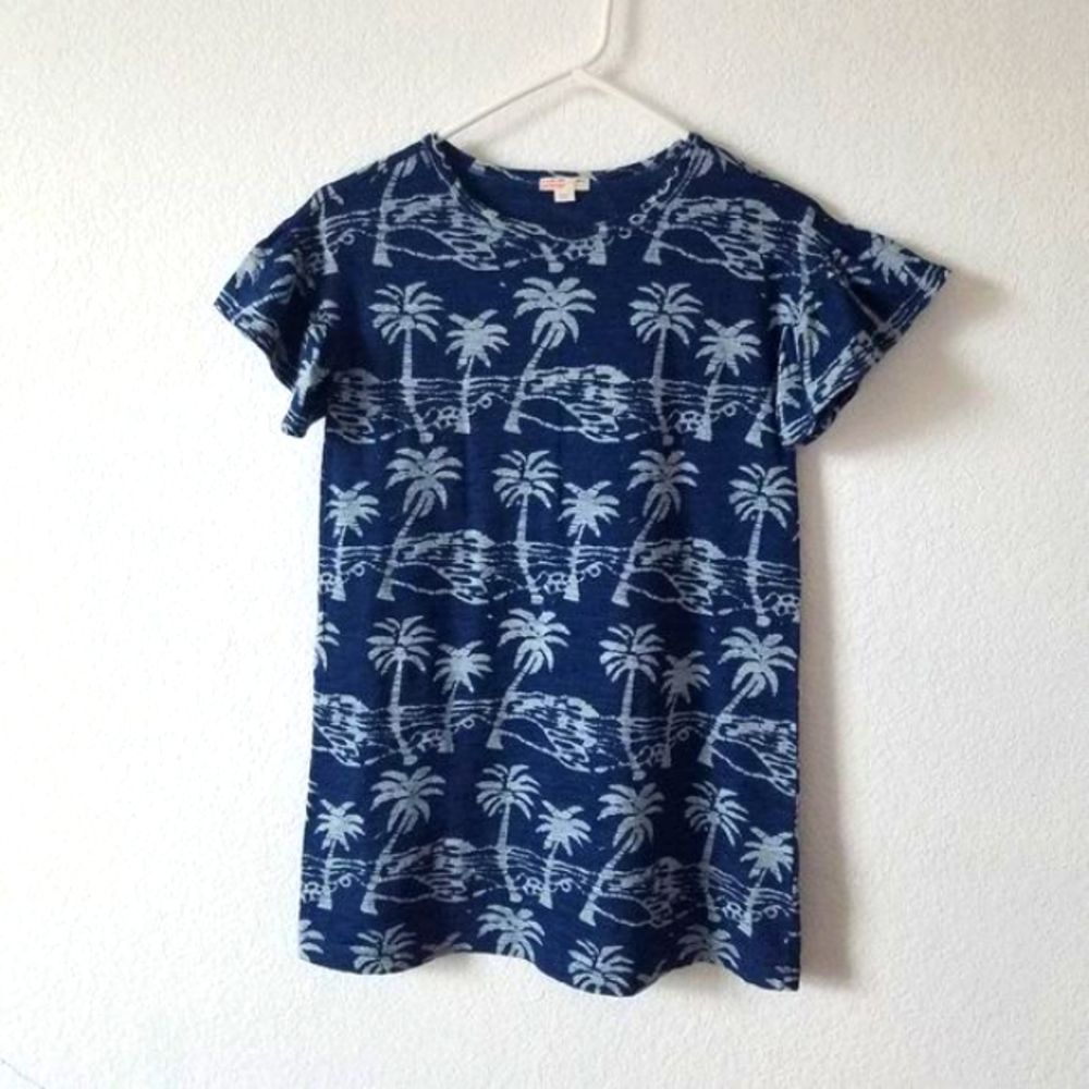 SOLD Crewcuts Girls’ Everyday Navy Palm Tree Print Flutter Short Sleeved Dress